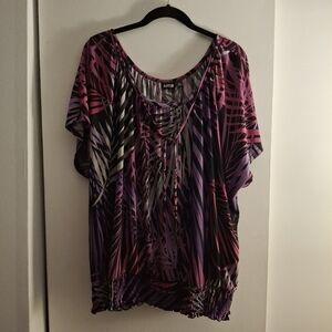 Apt. 9 Women's Top in Purple and Black Print